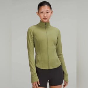 Lululemon InStill Yoga Jacket Bronze Green Smooth Cover Full Zip Size 6